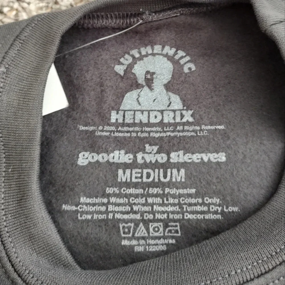 Jimi Hendrix Crewneck sweatshirt graphic band tee charcoal gray vintage … - Picture 4 of 5
